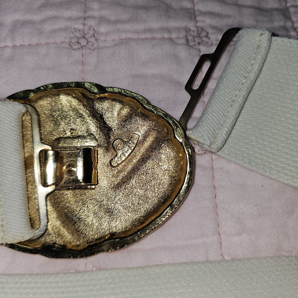 Day-Lor Stretch Belt Vintage Metal Buckle With Elastic Belt Size Small Medium - Picture 3 of 4